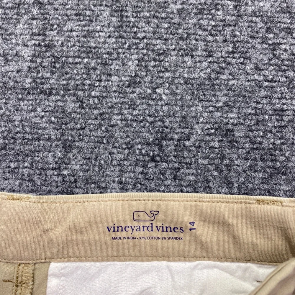 Vineyard Vines Boys Size 14 Khaki Chino Pants Stretch Cotton Tan Casual Preppy